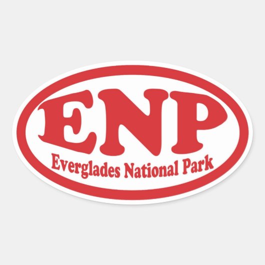 Everglades National Park rode ovale sticker (Voorkant)