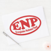 Everglades National Park rode ovale sticker (Envelop)