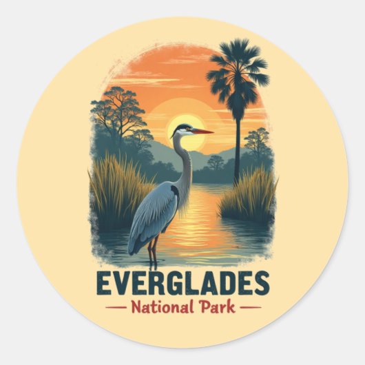 Everglades National Park Ronde Sticker (Voorkant)