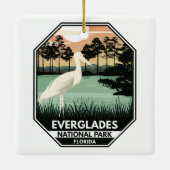 Everglades National Park Sunset Egret Keramisch Ornament (Achterkant)