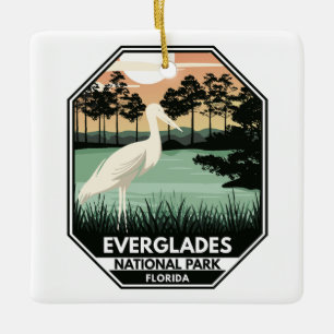 Everglades National Park Sunset Egret Keramisch Ornament