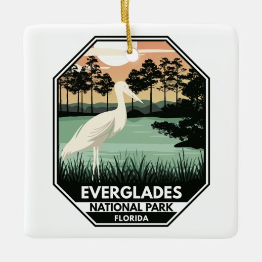 Everglades National Park Sunset Egret Keramisch Ornament (Voorkant)