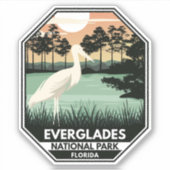 Everglades National Park Sunset Egret  Sticker (Voorkant)