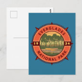 Everglades National Park Sunset Retro Compass Briefkaart (Voorkant / Achterkant)