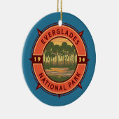 Everglades National Park Sunset Retro Compass Keramisch Ornament (Rechts)