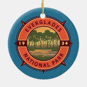 Everglades National Park Sunset Retro Compass Keramisch Ornament (Achterkant)