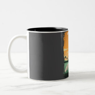 Everglades National Park Vintage Minimal Retro Tra Tweekleurige Koffiemok