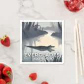 Everglades National Park | Watercolor Alligator Servet (Insitu)