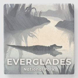 Everglades National Park | Watercolor Alligator Stenen Onderzetter