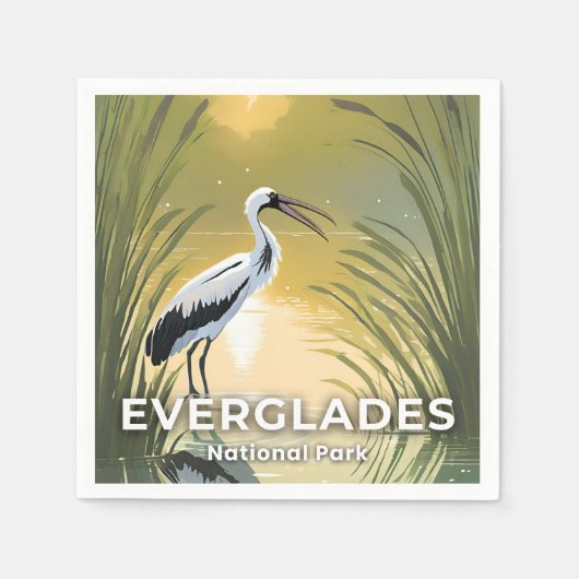 Everglades National Park | Watercolor Stork Servet (Voorkant)