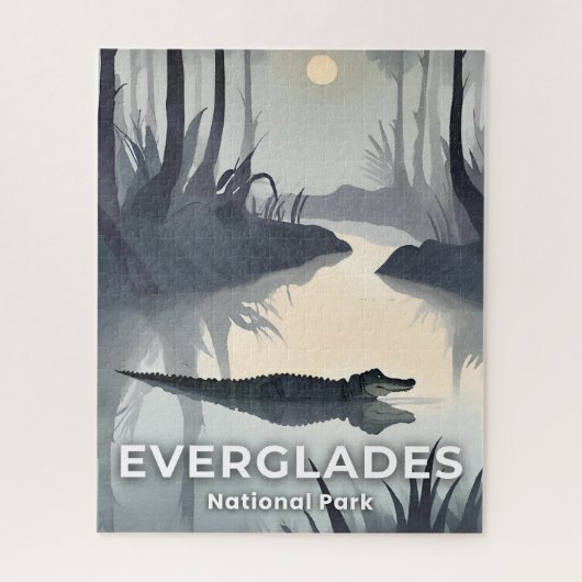 Everglades National Park | Waterverf Alligator Legpuzzel (Verticaal)