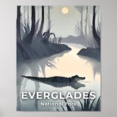Everglades National Park | Waterverf Alligator Poster (Voorkant)