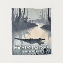 Everglades National Park | Waterverf Alligator Wandkleed