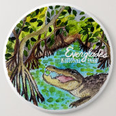 Everglades National Park Waterverf Ronde Button 6,0 Cm (Voorkant)