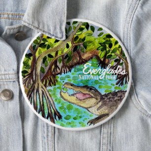Everglades National Park Waterverf Ronde Button 6,0 Cm