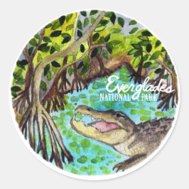 Everglades National Park waterverf Ronde Sticker