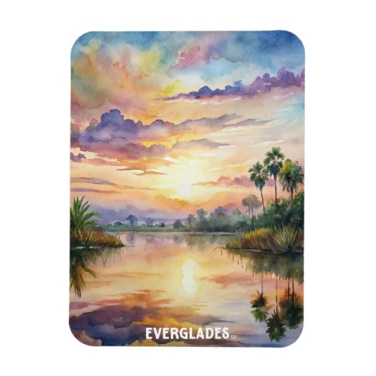 Everglades National Park Waterverf Schilderij Magneet (Verticaal)