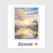 Everglades National Park Waterverf Schilderij Sticker (Vel)