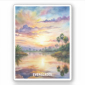 Everglades National Park Waterverf Schilderij Sticker (Voorkant)