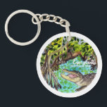 Everglades National Park Waterverf Sleutelhanger<br><div class="desc">Bekijk deze geweldige waterverf illustratie van het Everglades National Park en maak je klaar voor wat avonturen! Bekijk mijn winkel ook voor meer design!</div>
