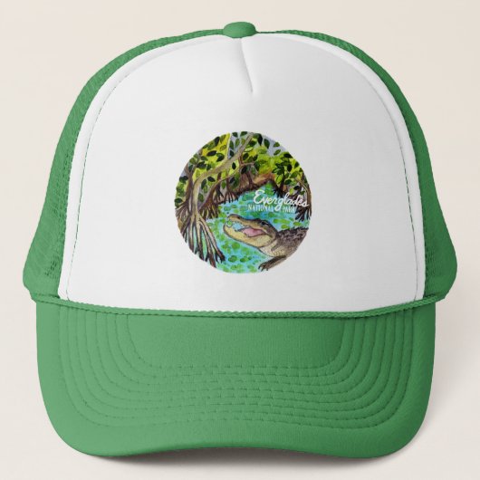 Everglades National Park Waterverf Trucker Pet (Voorkant)
