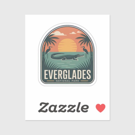 Everglades National Park Wildlife Badge Sticker (Vel)