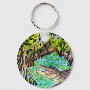 Everglades Waterverf Crocodile Alligator Nederland Sleutelhanger