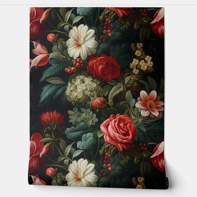 Everglow Noel Bloemen Botanisch Behang (Afrollen)