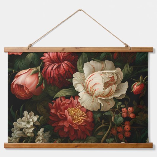 Everglow Noel Bloemen Botanisch Hangend Wandkleed (Voorkant)