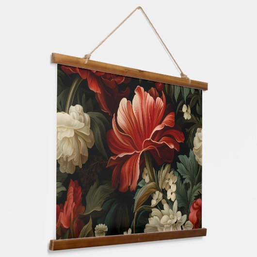 Everglow Noel Bloemen Botanisch Hangend Wandkleed (Gebogen)