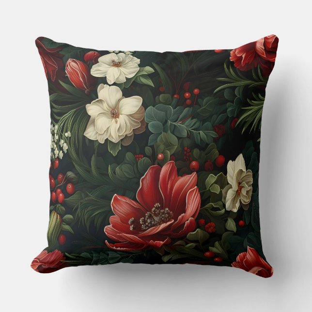 Everglow Noel Bloemen Botanisch Kussen (Voorkant)