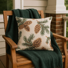 Evergreen and  Pinecone  Porch / Patio   Buitenkussen