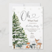 Evergreen Animal Trees Vakantie Winter Party Kaart (Voorkant)