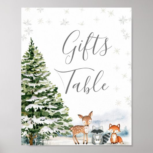 Evergreen Animal Winter Nederland Cadeaus Tafel Poster (Voorkant)