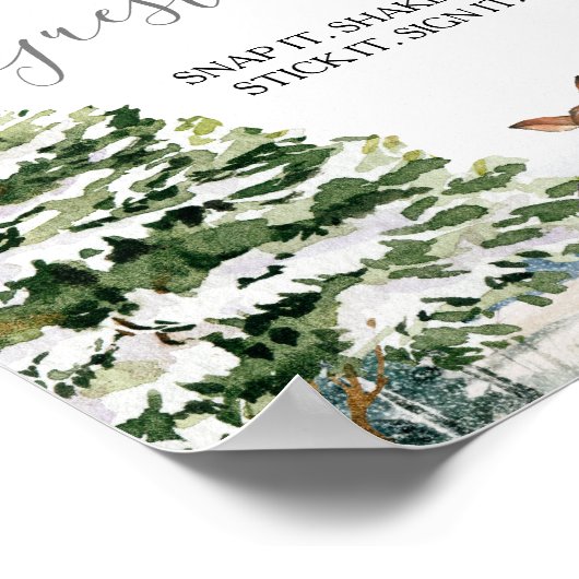 Evergreen Animal Winter Nederland Foto Guestbook Poster (Hoek)