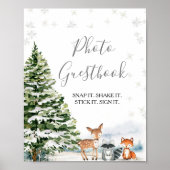 Evergreen Animal Winter Nederland Foto Guestbook Poster (Voorkant)