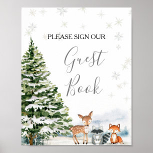 Evergreen Animal Winter Nederland Gastboek Poster
