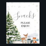 Evergreen Animal Winter Nederland Snacks Sign Poster<br><div class="desc">Evergreen Animal Winter Nederland Verjaardagsfeestje Snacks Sign</div>