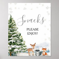 Evergreen Animal Winter Nederland Snacks Sign