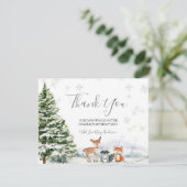 Evergreen Animal Winter Nederland Verjaardag Bedankkaart (Staand voorkant)