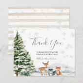 Evergreen Animal Winter Nederland Verjaardag Bedankkaart (Voorkant / Achterkant)