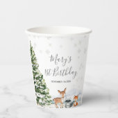 Evergreen Animal Winter Nederland Verjaardag Papieren Bekers (Voorkant)
