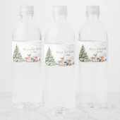 Evergreen Animal Winter Nederland Verjaardag Waterfles Etiket (Flessen)