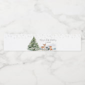 Evergreen Animal Winter Nederland Verjaardag Waterfles Etiket (Enkel label)