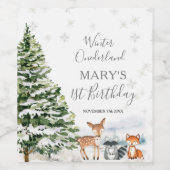 Evergreen Animal Winter Nederland Verjaardag Wijn Etiket (Enkel label)