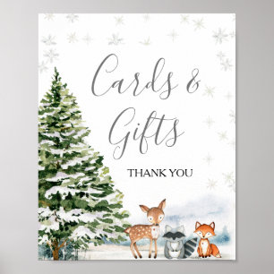 Evergreen Animal Winter Onederland Kaarten & Cadea Poster