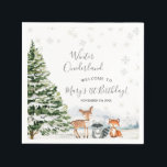 Evergreen Animal Winter Onederland Paper Servet<br><div class="desc">Evergreen Animal Winter Nederland Verjaardagspapier servetten Tekst kan worden veranderd in elke gelegenheid.</div>