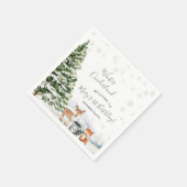 Evergreen Animal Winter Onederland Paper Servet (Hoek)