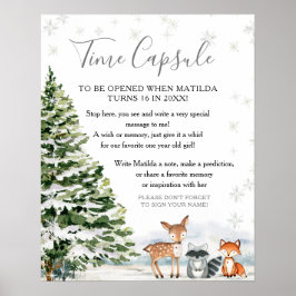 Evergreen Animal Winter Onederland Time Capsule Poster