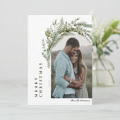 Evergreen Arch Foto Kerst Kaart (Staand voorkant)